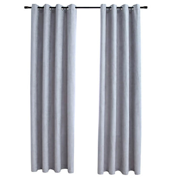 vidaXL Rideaux occultants à œillets métalliques 2 pcs Gris 140x175 cm
