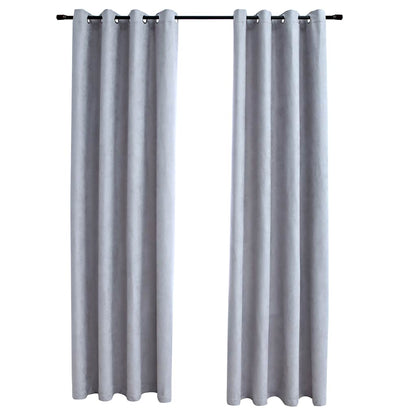 vidaXL Rideaux occultants à œillets métalliques 2 pcs Gris 140x175 cm