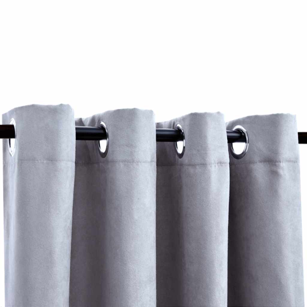 vidaXL Rideaux occultants à œillets métalliques 2 pcs Gris 140x175 cm