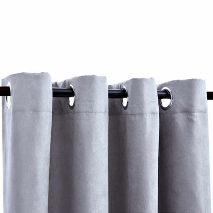vidaXL Rideaux occultants à œillets métalliques 2 pcs Gris 140x175 cm
