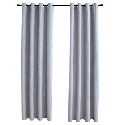 vidaXL Rideaux occultants à œillets 2 pcs Gris 140x225 cm