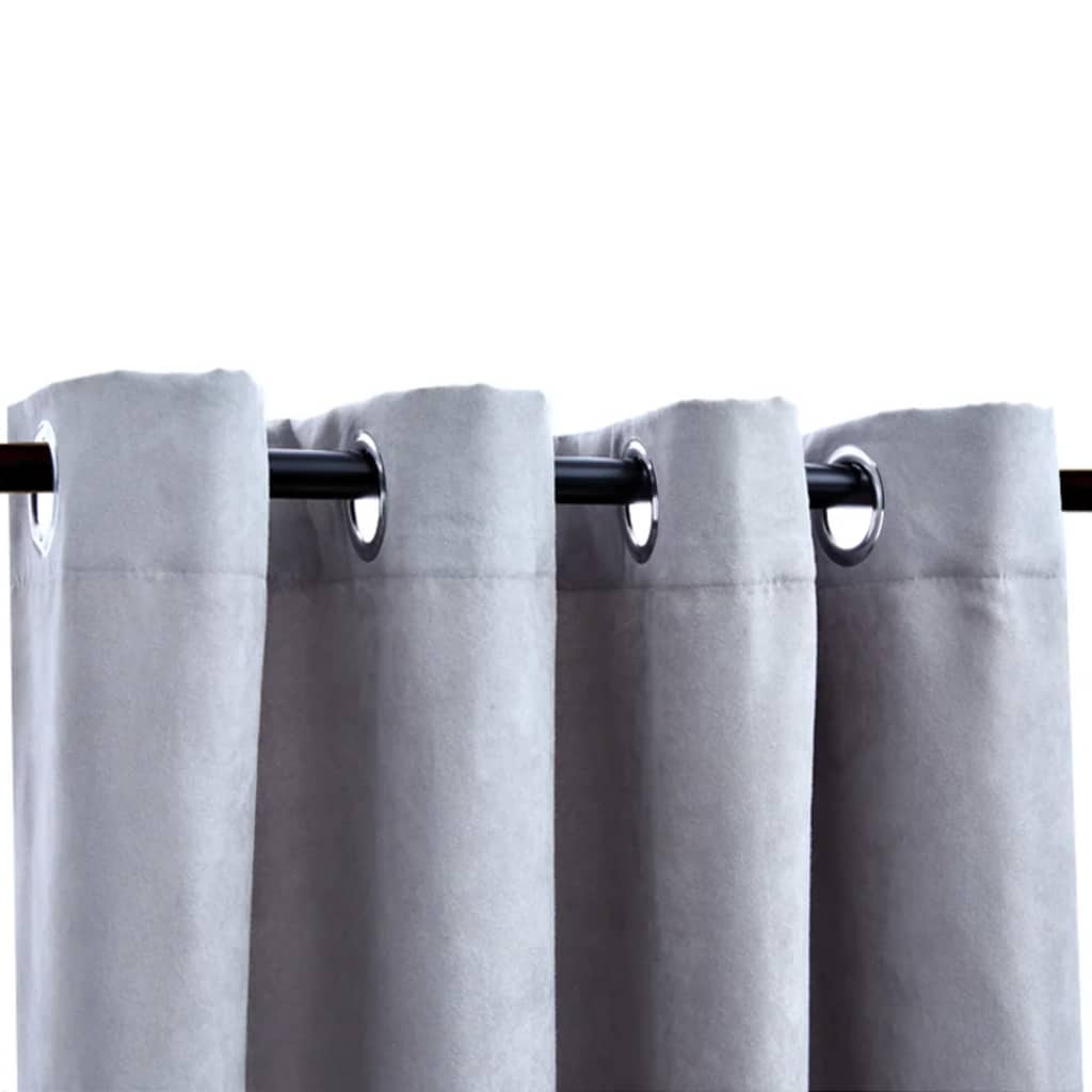 vidaXL Rideaux occultants à œillets 2 pcs Gris 140x225 cm