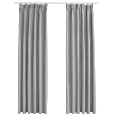 vidaXL Verdunkelungsvorhänge mit Haken 2 Stk. Grau 140x175 cm