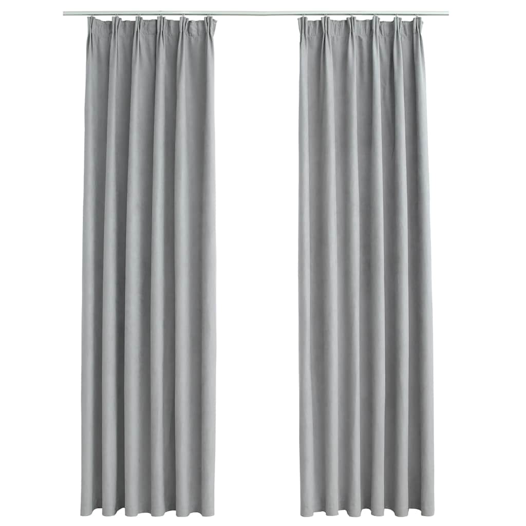 vidaXL Verdunkelungsvorhänge mit Haken 2 Stk. Grau 140x245 cm