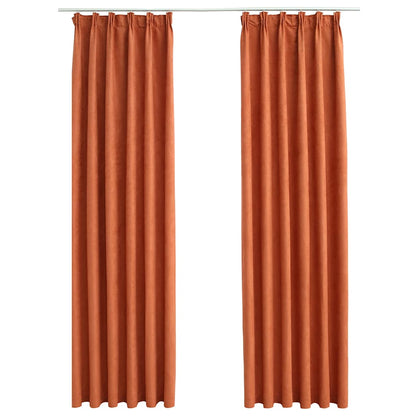 vidaXL Verdunkelungsvorhänge mit Haken 2 Stk. Rostbraun 140x175 cm