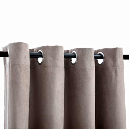 vidaXL Verdunkelungsvorhänge mit Metallösen 2 Stk. Taupe 140x175 cm
