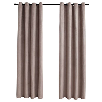 vidaXL Verdunkelungsvorhänge mit Metallösen 2 Stk. Taupe 140x225 cm
