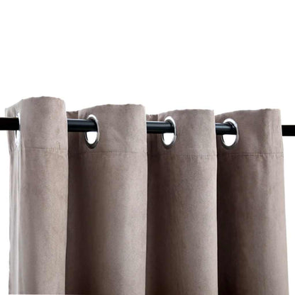 vidaXL Verdunkelungsvorhänge mit Metallösen 2 Stk. Taupe 140x225 cm
