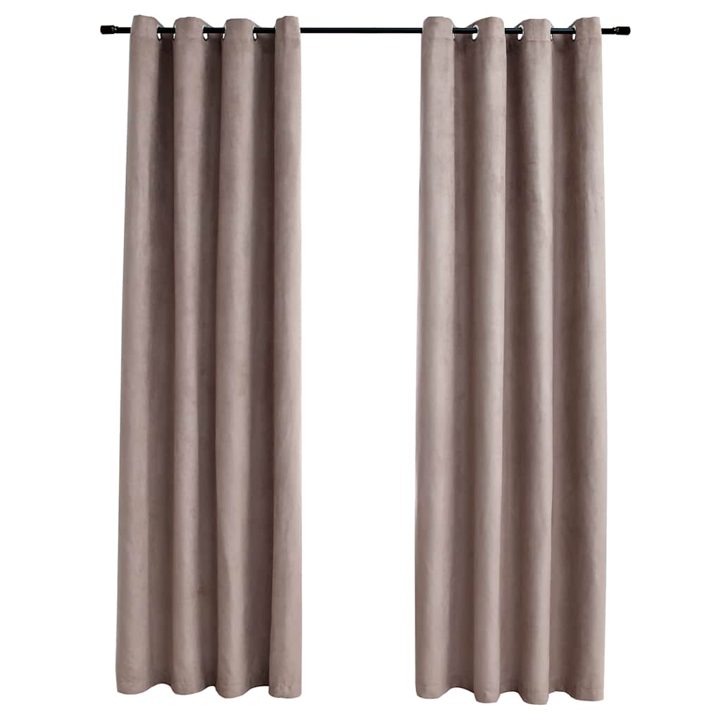 vidaXL Rideaux occultants à œillets 2 pcs Taupe 140x245 cm