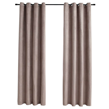 vidaXL Rideaux occultants à œillets 2 pcs Taupe 140x245 cm