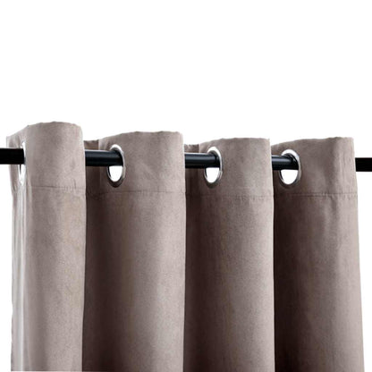 vidaXL Rideaux occultants à œillets 2 pcs Taupe 140x245 cm