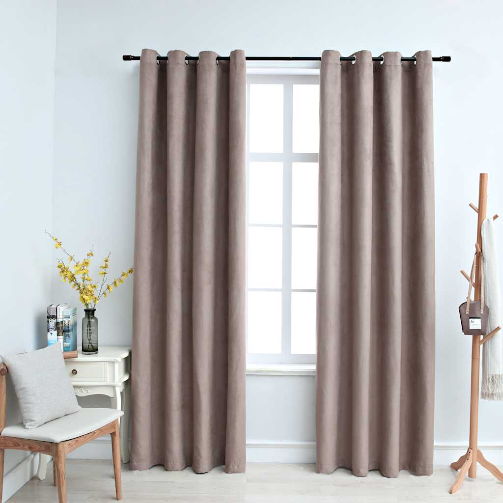 vidaXL Rideaux occultants à œillets 2 pcs Taupe 140x245 cm