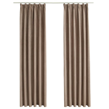 vidaXL Rideaux occultants avec crochets 2 pcs Taupe 140x175 cm