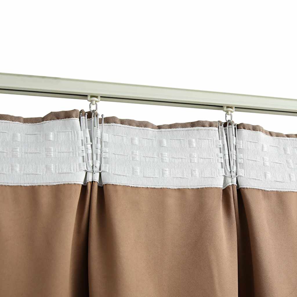 vidaXL Rideaux occultants avec crochets 2 pcs Taupe 140x225 cm