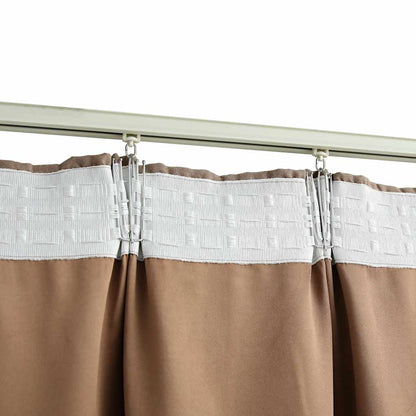 vidaXL Rideaux occultants avec crochets 2 pcs Taupe 140x225 cm