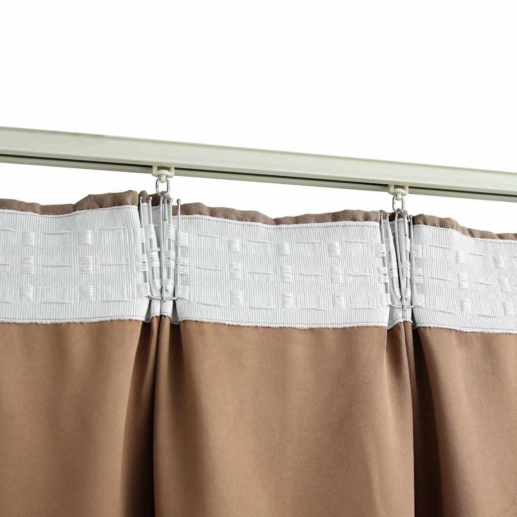 vidaXL Rideaux occultants avec crochets 2 pcs Taupe 140x245 cm