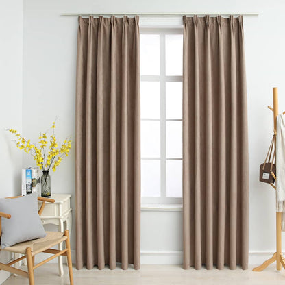 vidaXL Rideaux occultants avec crochets 2 pcs Taupe 140x245 cm