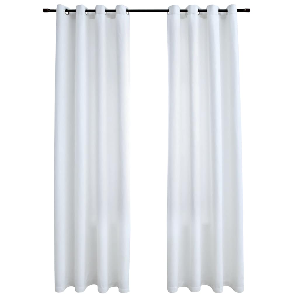 vidaXL Rideaux occultants à œillets 2 pcs Blanc-gris 140x175 cm