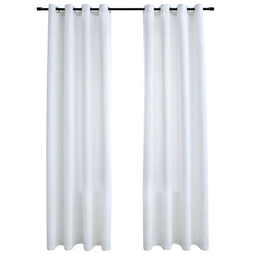 vidaXL Rideaux occultants à œillets 2 pcs Blanc-gris 140x175 cm