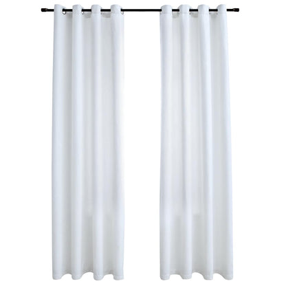 vidaXL Rideaux occultants à œillets 2 pcs Blanc-gris 140x175 cm