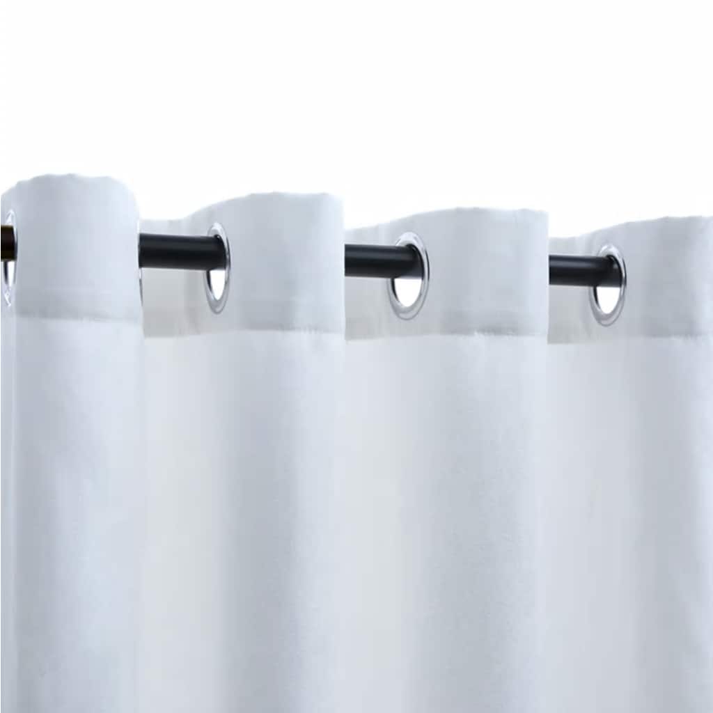 vidaXL Rideaux occultants à œillets 2 pcs Blanc-gris 140x175 cm
