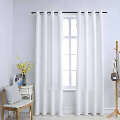 vidaXL Rideaux occultants à œillets 2 pcs Blanc-gris 140x175 cm