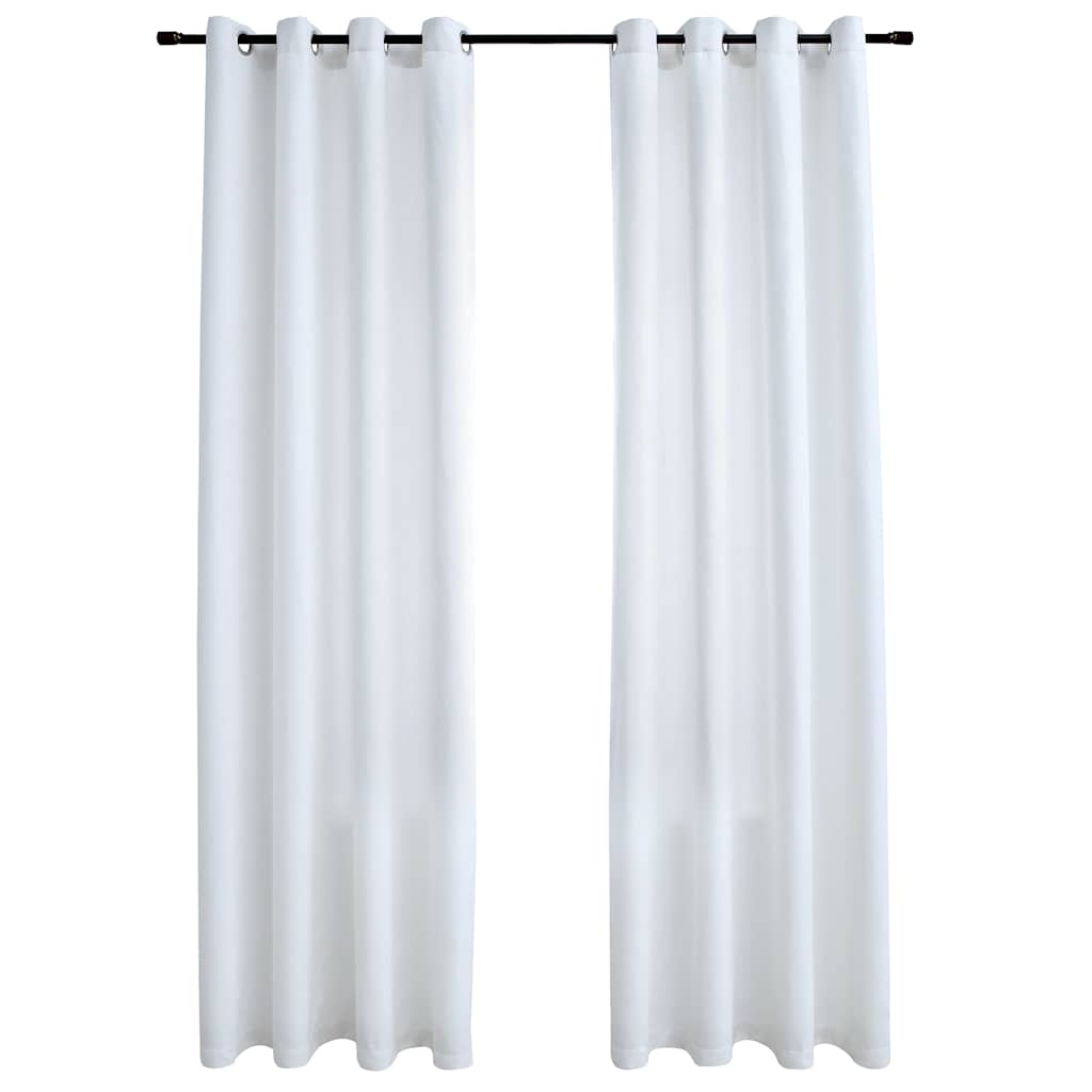vidaXL Rideaux occultants à œillets 2 pcs Blanc cassé 140x225 cm