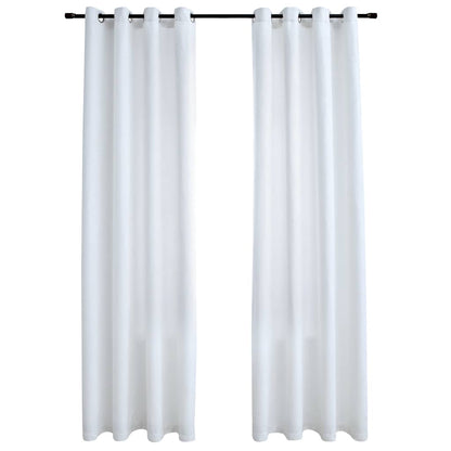 vidaXL Rideaux occultants à œillets 2 pcs Blanc cassé 140x225 cm
