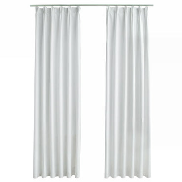 vidaXL Rideaux occultants avec crochets 2 pcs Gris-blanc 140x175 cm