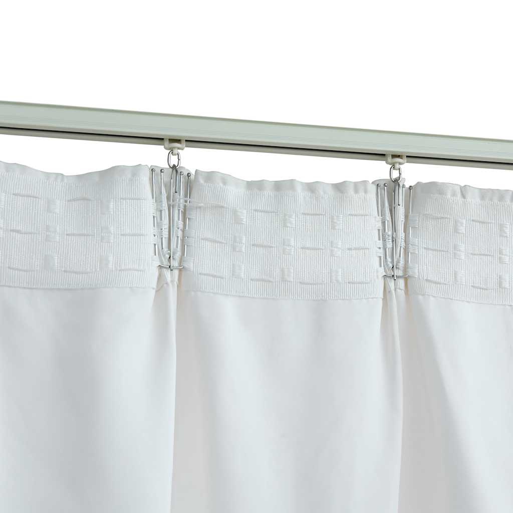vidaXL Rideaux occultants avec crochets 2 pcs Blanc gris 140x225 cm