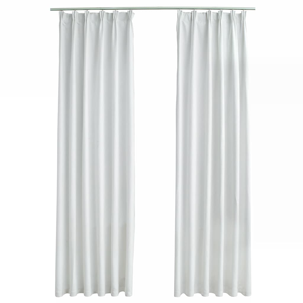 vidaXL Rideaux occultants à crochets 2 pcs Gris-blanc 140x245 cm