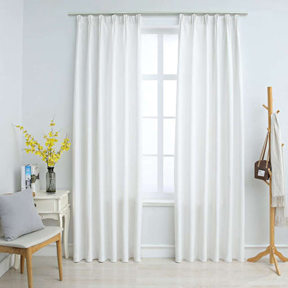 vidaXL Rideaux occultants à crochets 2 pcs Gris-blanc 140x245 cm