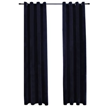 vidaXL Rideaux occultants à œillets 2 pcs Velours Noir 140x175 cm