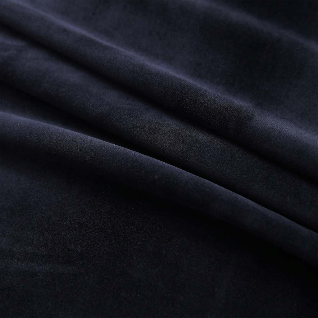 vidaXL Rideaux occultants à œillets 2 pcs Velours Noir 140x175 cm