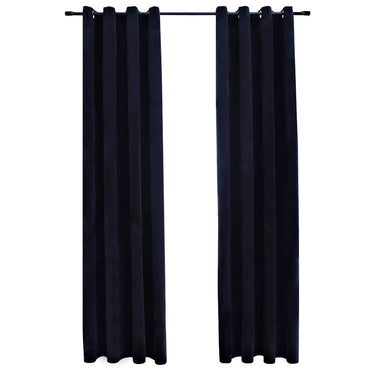 vidaXL Rideaux occultants à œillets 2 pcs Velours Noir 140x245 cm