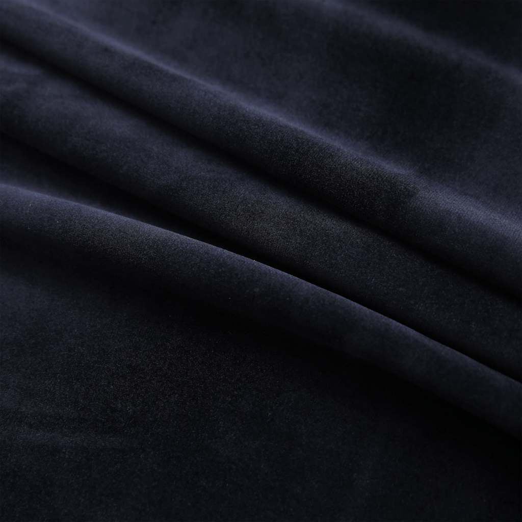 vidaXL Rideaux occultants à œillets 2 pcs Velours Noir 140x245 cm