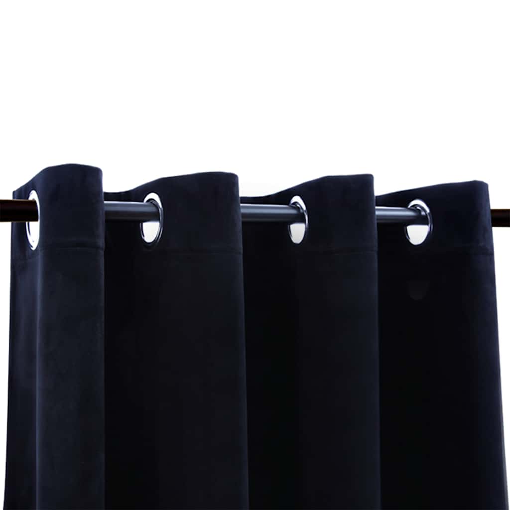 vidaXL Rideau occultant à œillets velours noir 290 x 245 cm