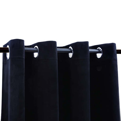 vidaXL Rideau occultant à œillets velours noir 290 x 245 cm