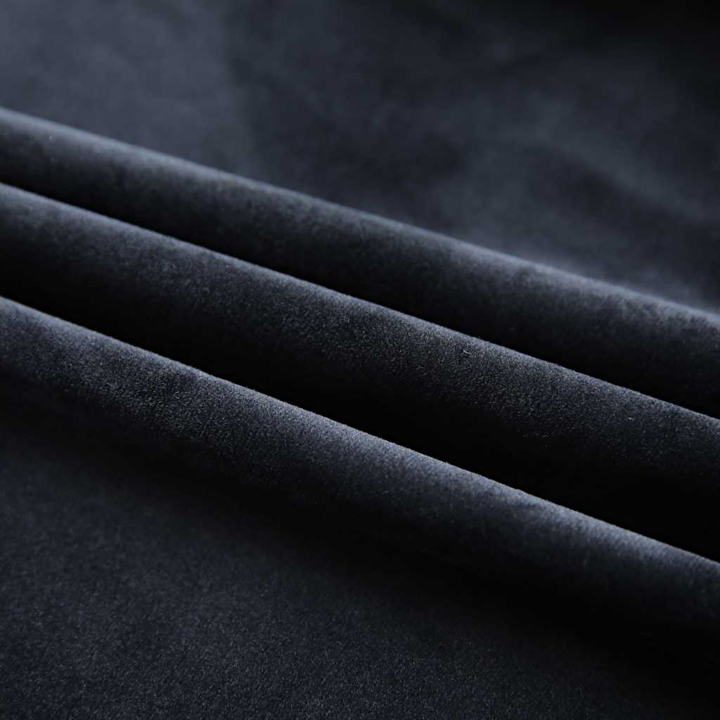 vidaXL Rideaux occultants à crochets 2 pcs Velours Noir 140x175 cm
