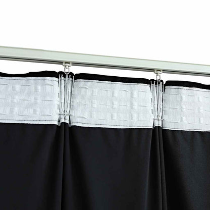 vidaXL Rideaux occultants à crochets 2 pcs Velours Noir 140x175 cm