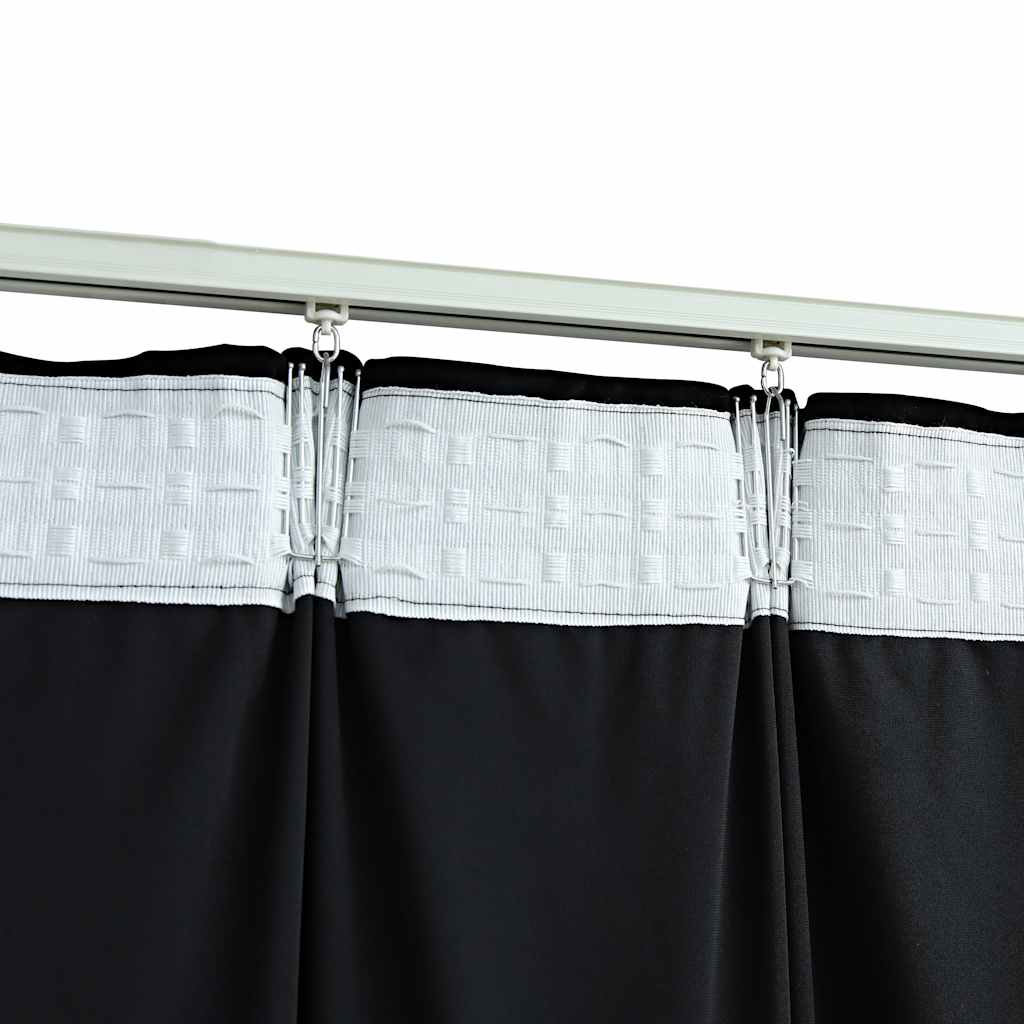 vidaXL Verdunkelungsvorhänge mit Haken 2 Stk. Samt Schwarz 140x225 cm