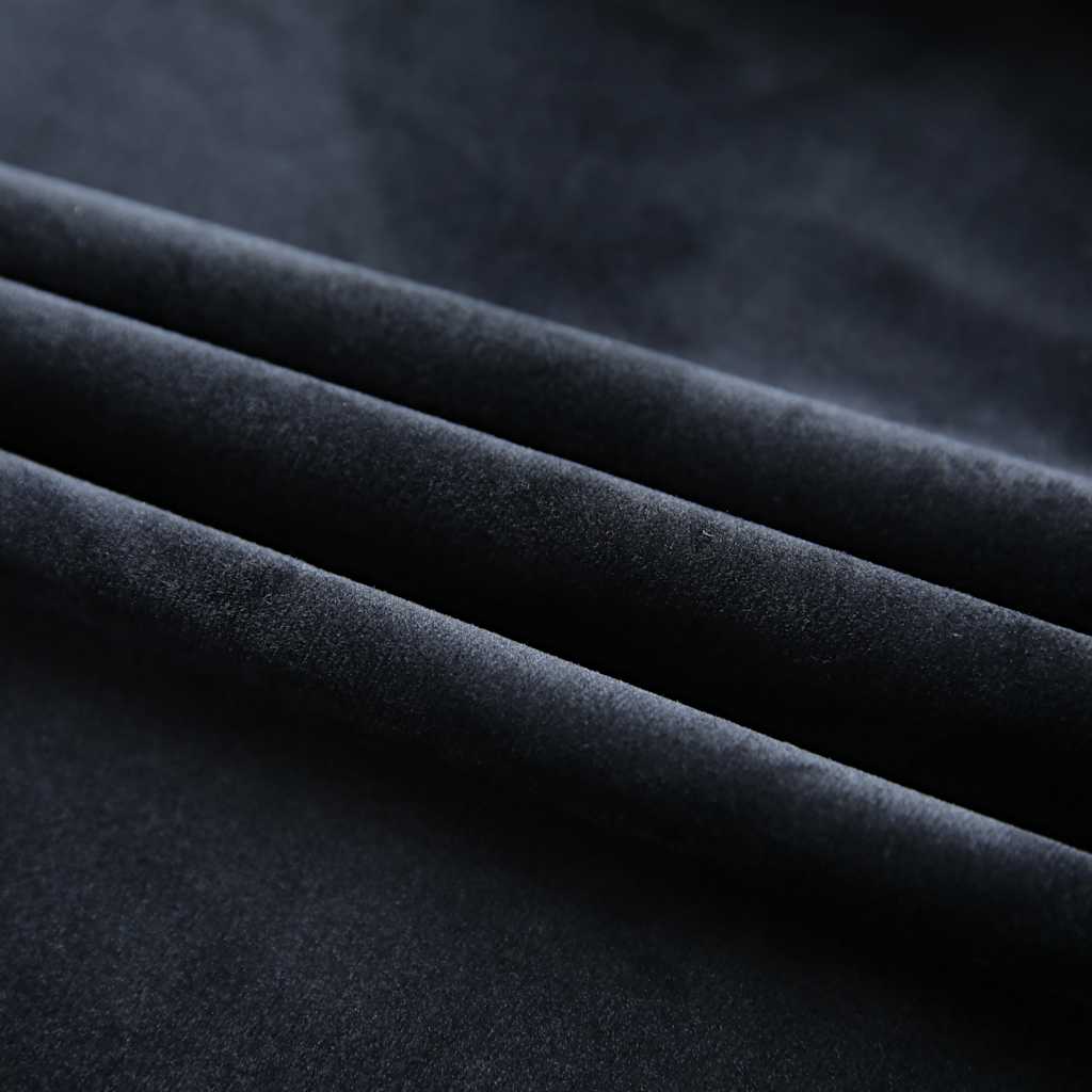 vidaXL Verdunkelungsvorhänge mit Haken 2 Stk. Samt Schwarz 140x245 cm