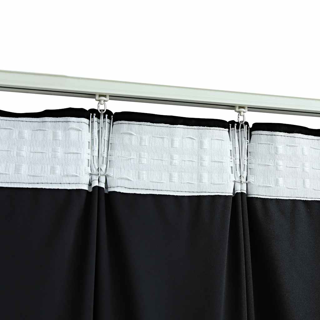 vidaXL Verdunkelungsvorhänge mit Haken 2 Stk. Samt Schwarz 140x245 cm