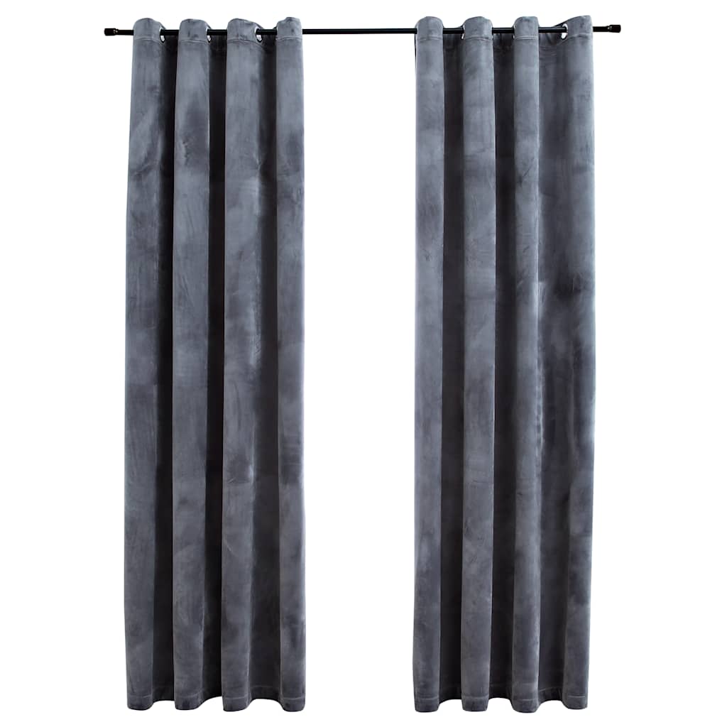 vidaXL Rideaux occultants à œillets 2 pcs Velours Anthracite 140x175 cm