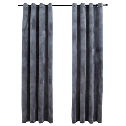 vidaXL Rideaux occultants à œillets 2 pcs Velours Anthracite 140x175 cm