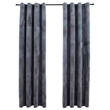 vidaXL Rideaux occultants à œillets 2 pcs Velours Anthracite 140x225 cm
