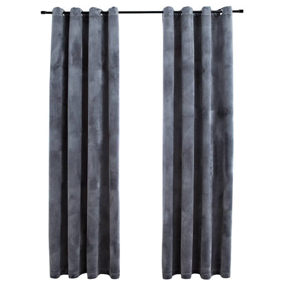 vidaXL Rideaux occultants à œillets 2 pcs Velours Anthracite 140x225 cm