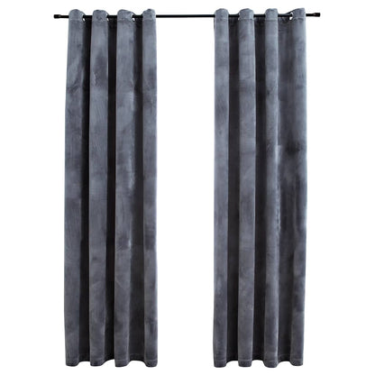 vidaXL Rideaux occultants à œillets 2 pcs Velours Anthracite 140x245 cm