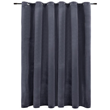 vidaXL Rideau occultant avec œillets en métal Velours Anthracite 290 x 245 cm