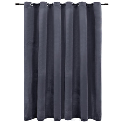 vidaXL Rideau occultant avec œillets en métal Velours Anthracite 290 x 245 cm